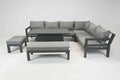 Miami Grey Aluminium Corner Sofa Set with Rise & Fall Dining Table - Pre Order End of May - The Outlet Home