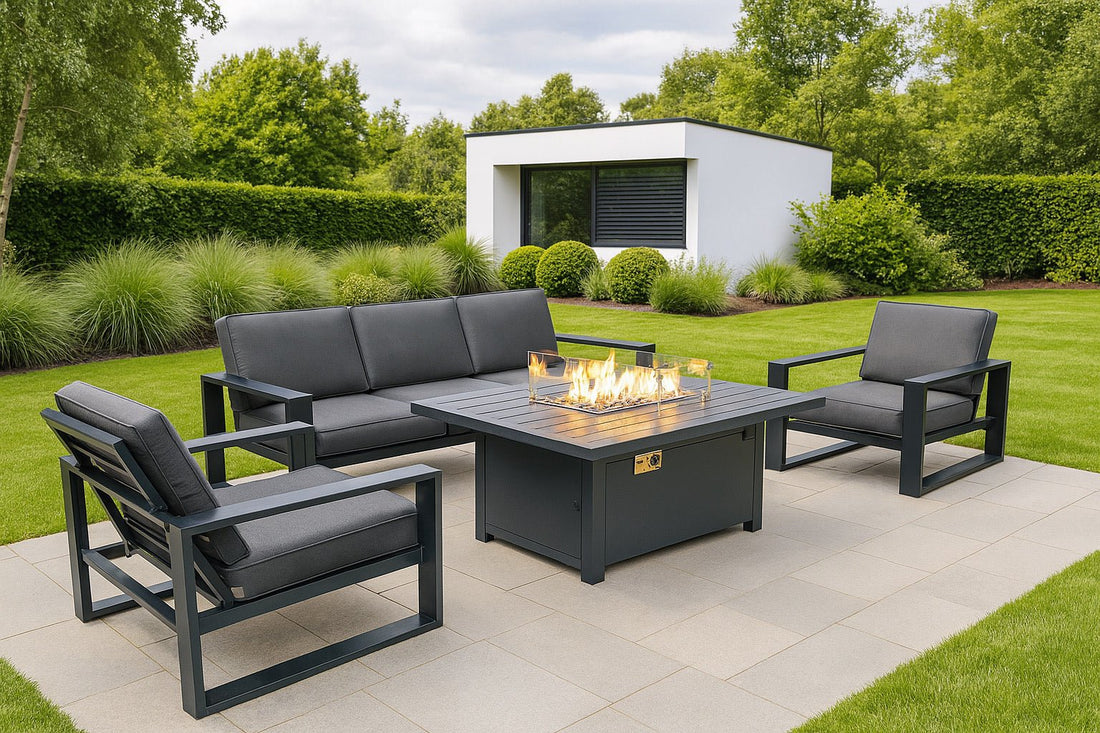 Miami Sofa Set with Rise & Fall Fire Pit Table - The Outlet Home