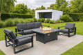 Miami Sofa Set with Rise & Fall Fire Pit Table - The Outlet Home