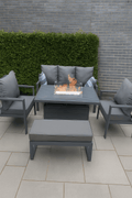 Miami Sofa Set with Rise & Fall Fire Pit Table - The Outlet Home