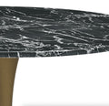 Modern Black Round Artificial Marble Dining Table with Gold base 100cm - The Outlet Home