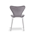Modern Velvet Navy Blue Stackable Dining Chair with Silver legs x 2 - The Outlet Home