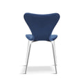 Modern Velvet Navy Blue Stackable Dining Chair with Silver legs x 2 - The Outlet Home