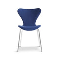 Modern Velvet Navy Blue Stackable Dining Chair with Silver legs x 2 - The Outlet Home