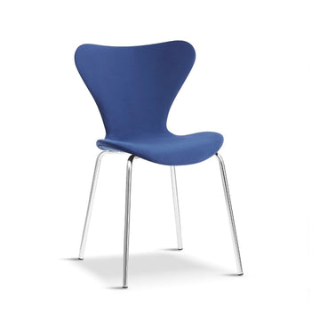 Modern Velvet Navy Blue Stackable Dining Chair with Silver legs x 2 - The Outlet Home