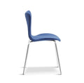 Modern Velvet Navy Blue Stackable Dining Chair with Silver legs x 2 - The Outlet Home
