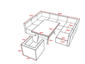 Monaco 9 Seat Sofa Dining Set with Arm Chair - Natural - The Outlet Home