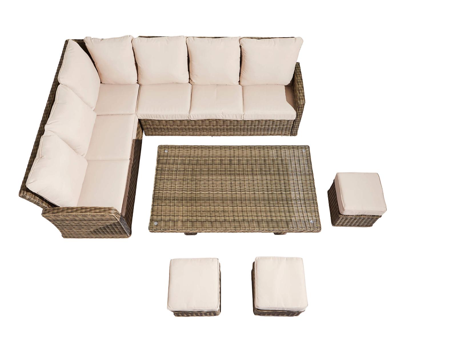Montecarlo Corner Sofa Set with Rise & Fall Dining Table Pre Order Delivery End of July - The Outlet Home