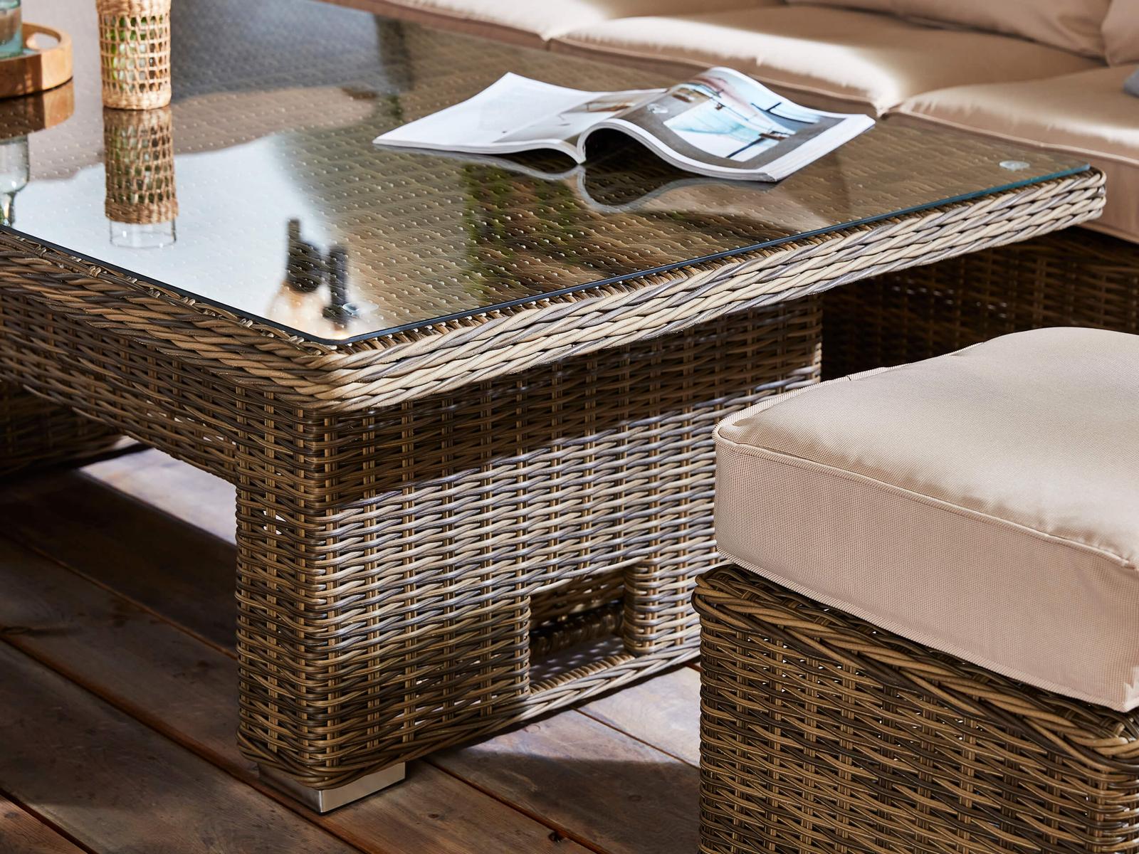 Monte Carlo Corner Sofa Set with Rise Fall Dining Table Bundle Bus