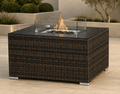 NAPLES COFFEE FIRE-PIT TABLE – BROWN & BLACK RATTAN - The Outlet Home