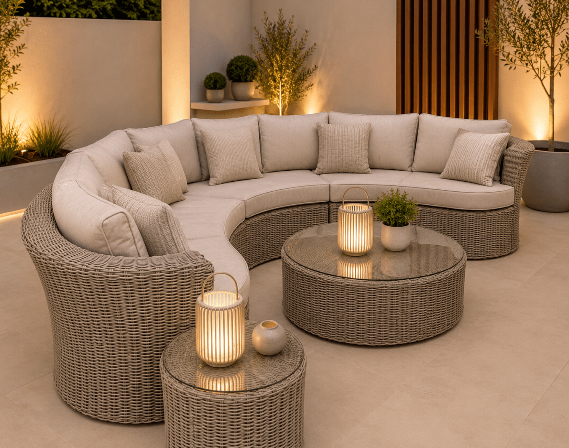 Naples Curved Sofa Set Dubai Sand - The Outlet Home