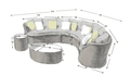 Naples Curved Sofa Set Grey - The Outlet Home
