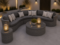 Naples Curved Sofa Set Grey - The Outlet Home