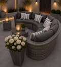 Naples Curved Sofa Set Grey - The Outlet Home
