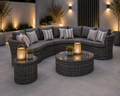 Naples Curved Sofa Set Mixed Dark Grey - The Outlet Home
