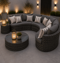 Naples Curved Sofa Set Mixed Dark Grey - The Outlet Home