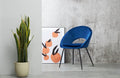 Open Back Blue Dining Chair With black legs x 2 - The Outlet Home