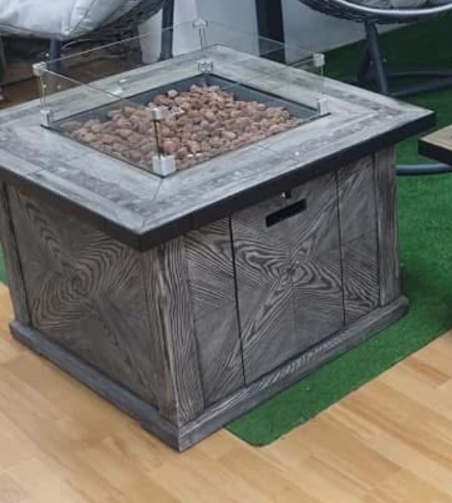 Orlando Aluminium Corner Sofa With Ceramic Fire pit grey - The Outlet Home