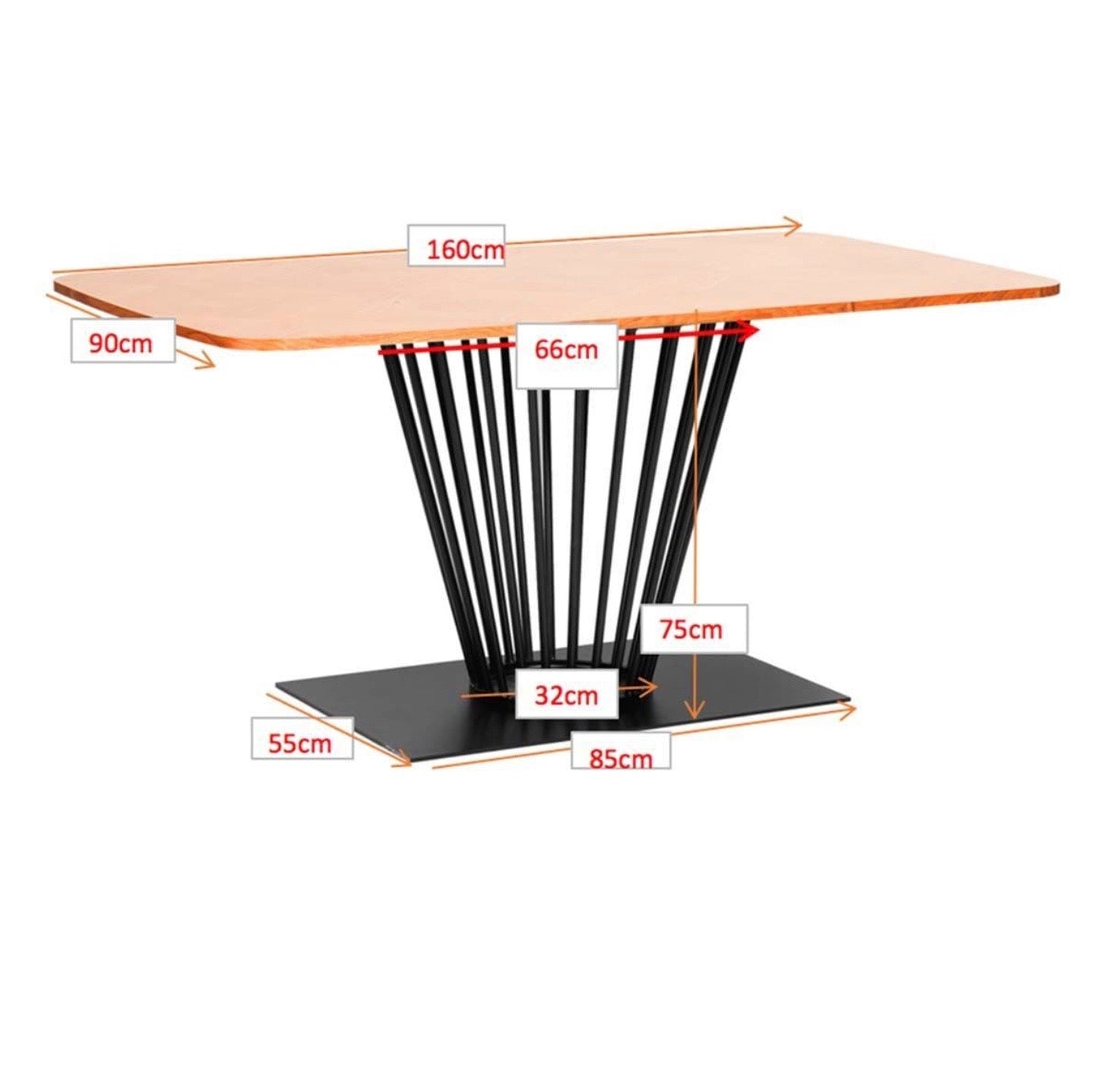 Paris Oak Veneer Dining Table - 160cm - The Outlet Home