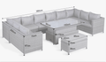 Paris U Shape Sofa Set with Rise & Fall Dining Table - The Outlet Home