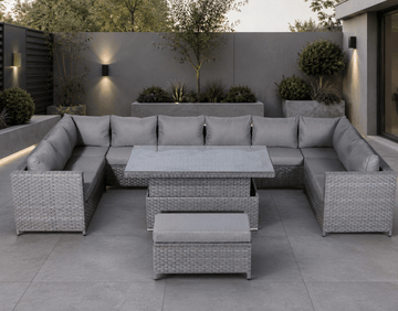 Paris U Shape Sofa Set with Rise & Fall Dining Table - The Outlet Home