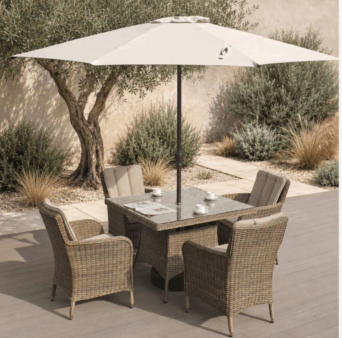 Pepple 4 Seat Dining Set- Dubai Sand - The Outlet Home