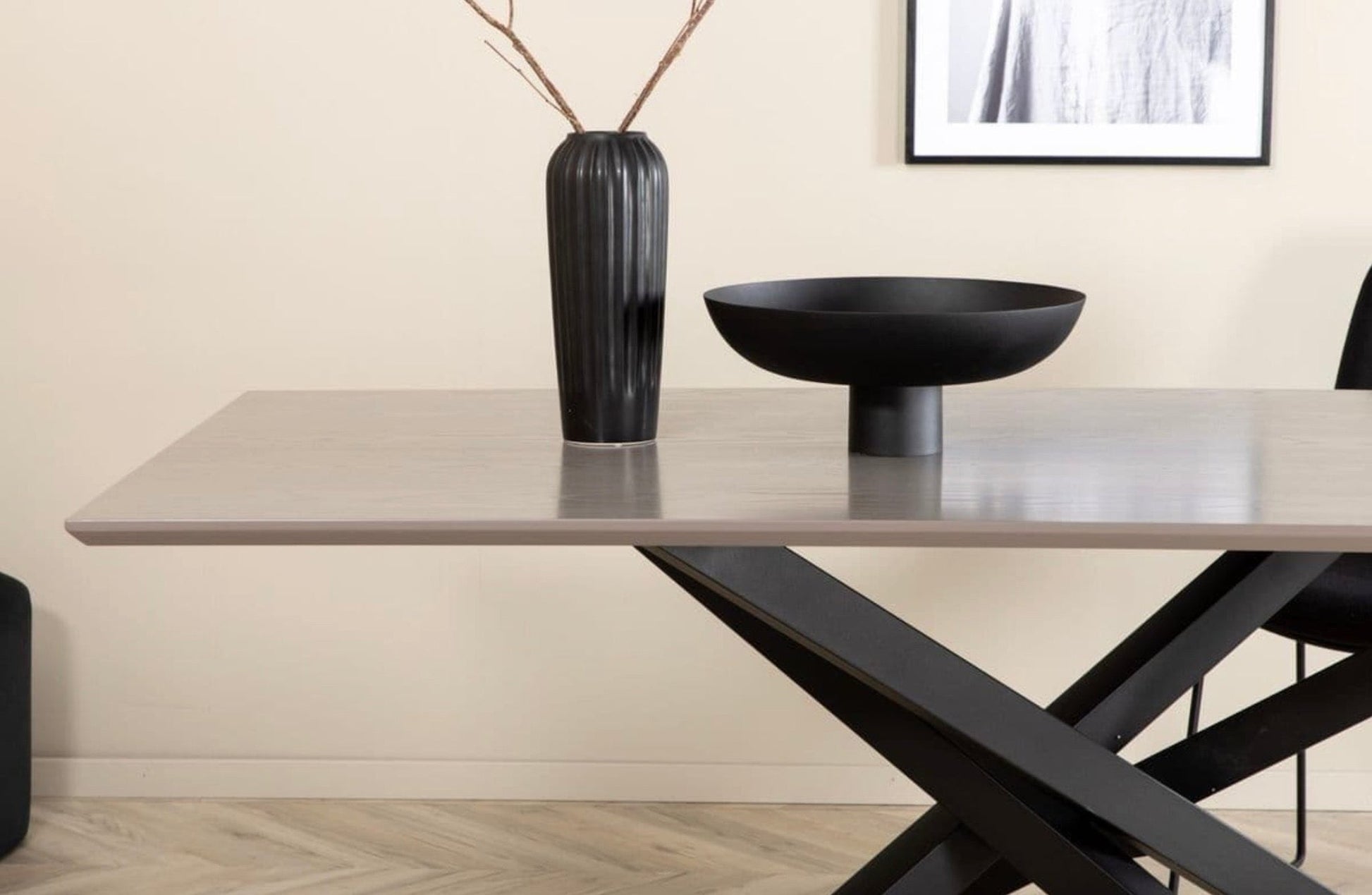 Piazza Black Rectangular Dining Table - The Outlet Home