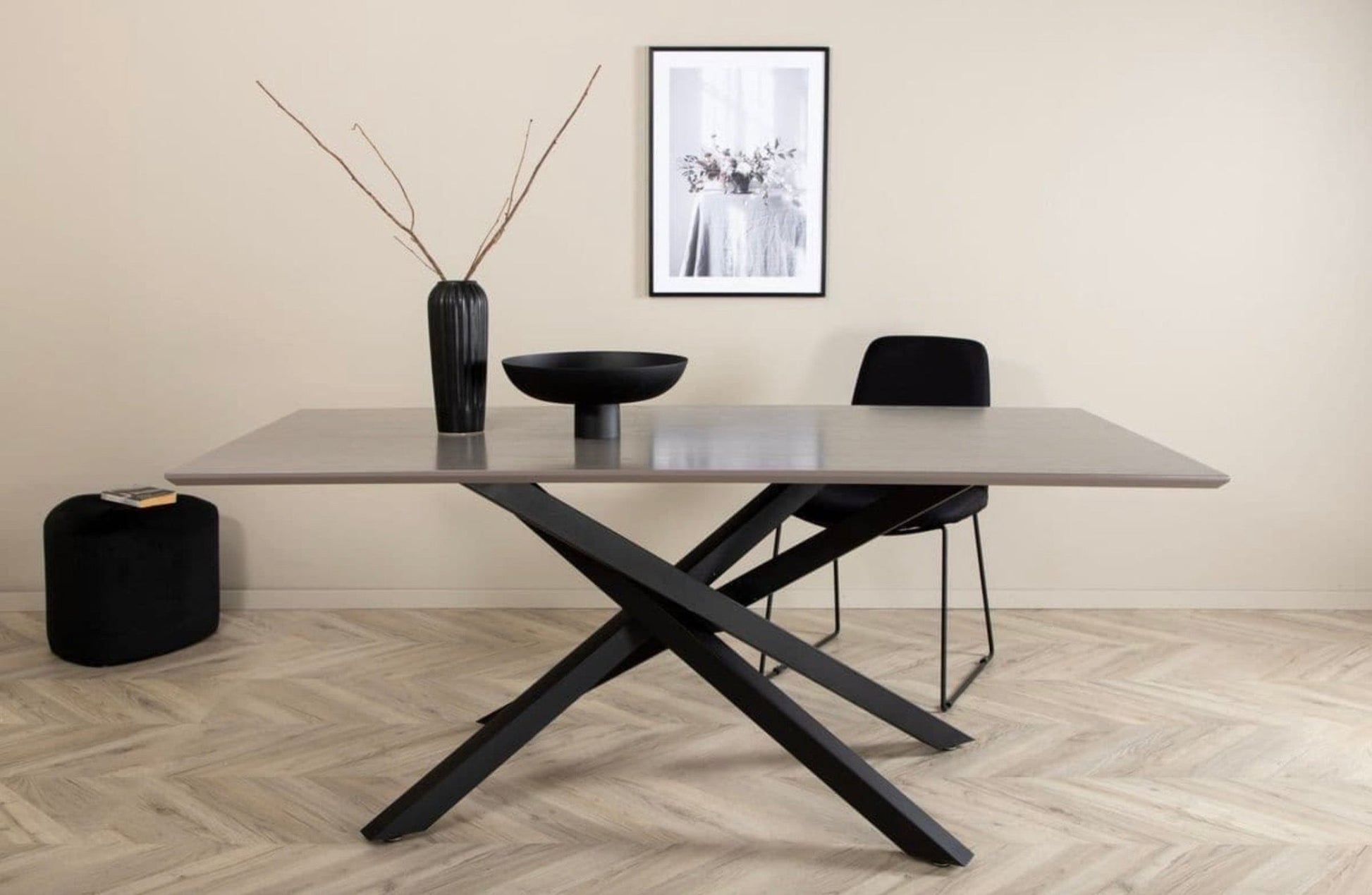 Piazza Black Rectangular Dining Table - The Outlet Home