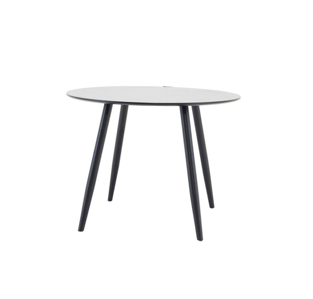 PLAZA Black Round Dining Table 100cm - The Outlet Home