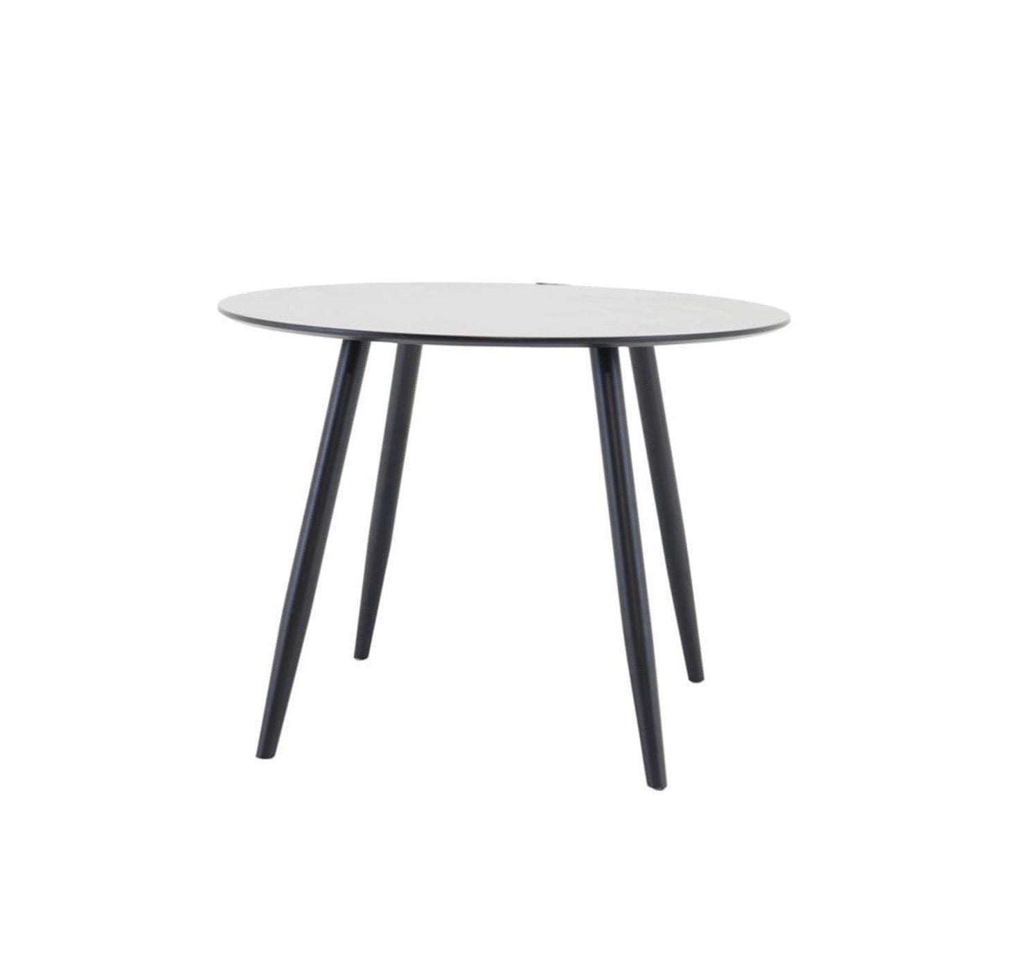 PLAZA Black Round Dining Table 100cm - The Outlet Home