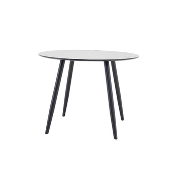 PLAZA Black Round Dining Table 100cm - The Outlet Home