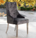 Plush Velvet Quilted Back Lion Dining Chair - The Outlet Home