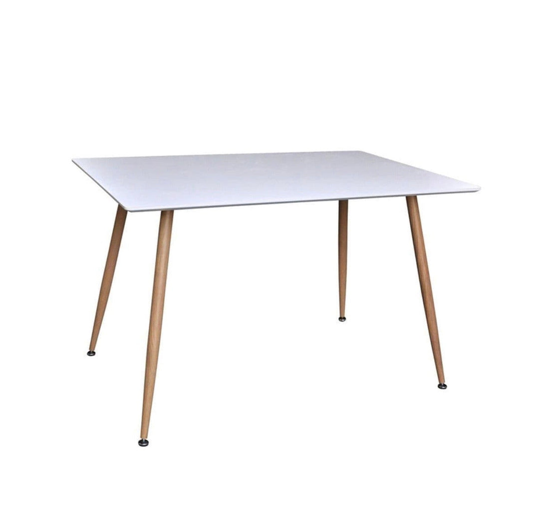 Polar White Rectangular Dining Table Small - The Outlet Home