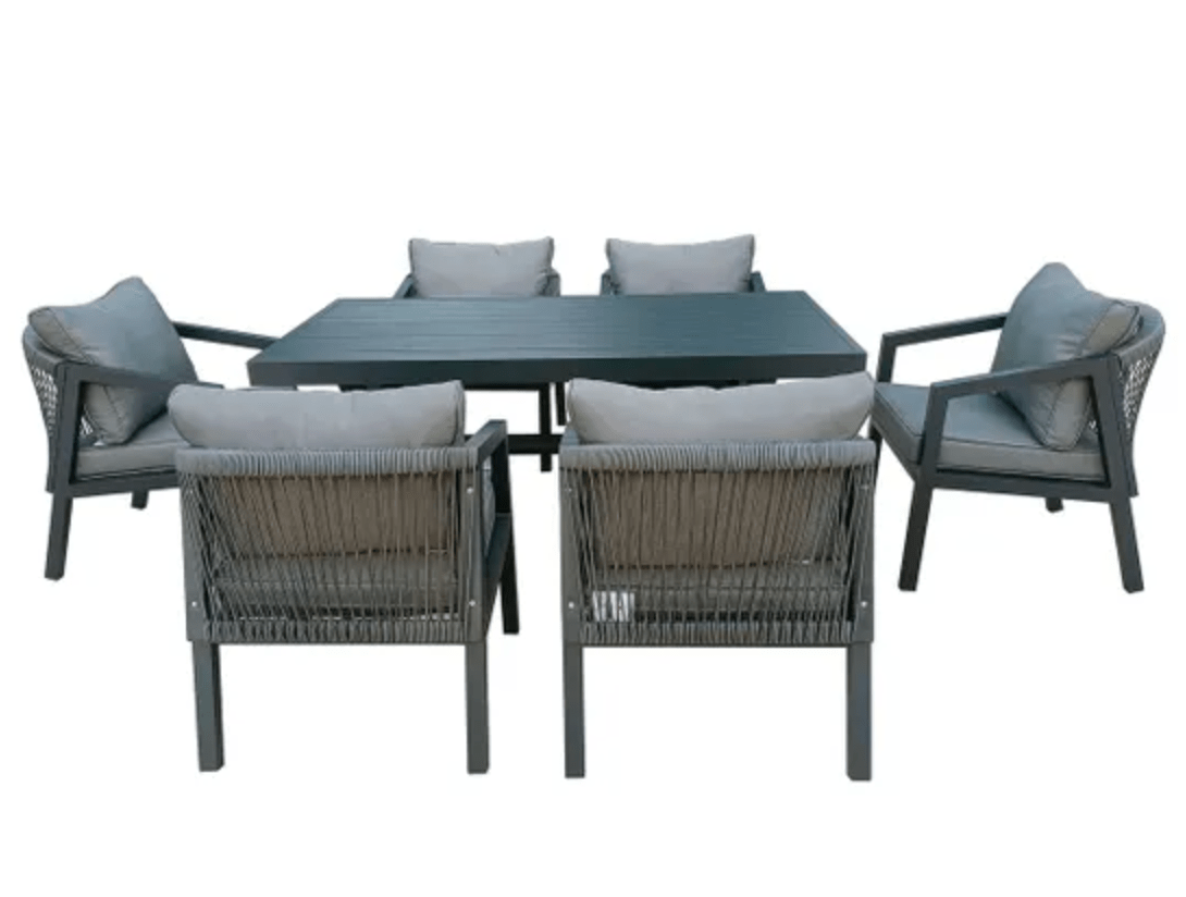 Rio Aluminum 6 Seat Dining Set - In Stock - The Outlet Home