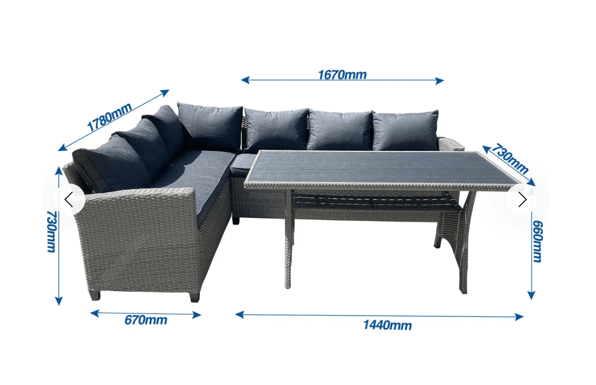 Rio Rattan Corner Sofa Dining Set - The Outlet Home
