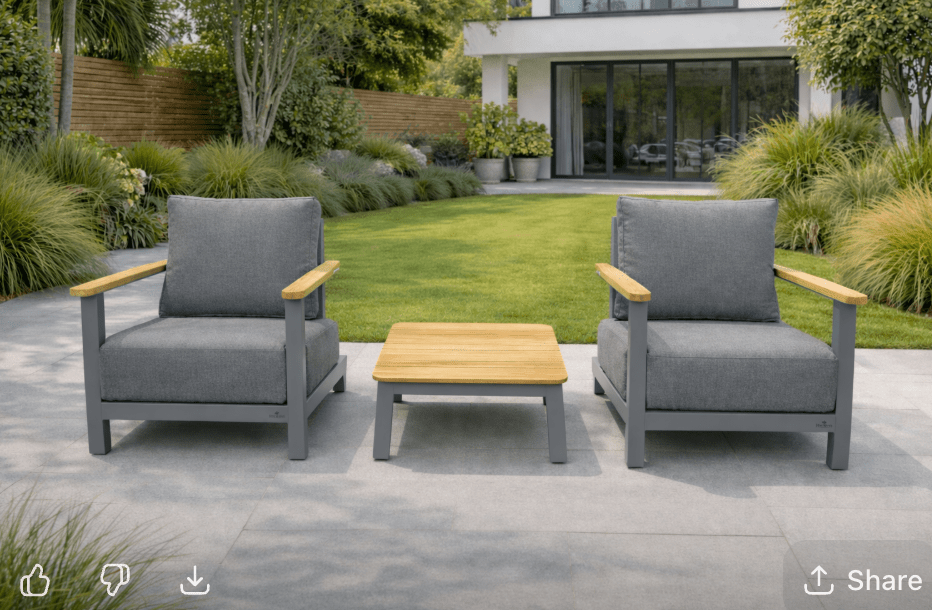 Sandbanks Luxury Relax Bistro Set Grey - The Outlet Home