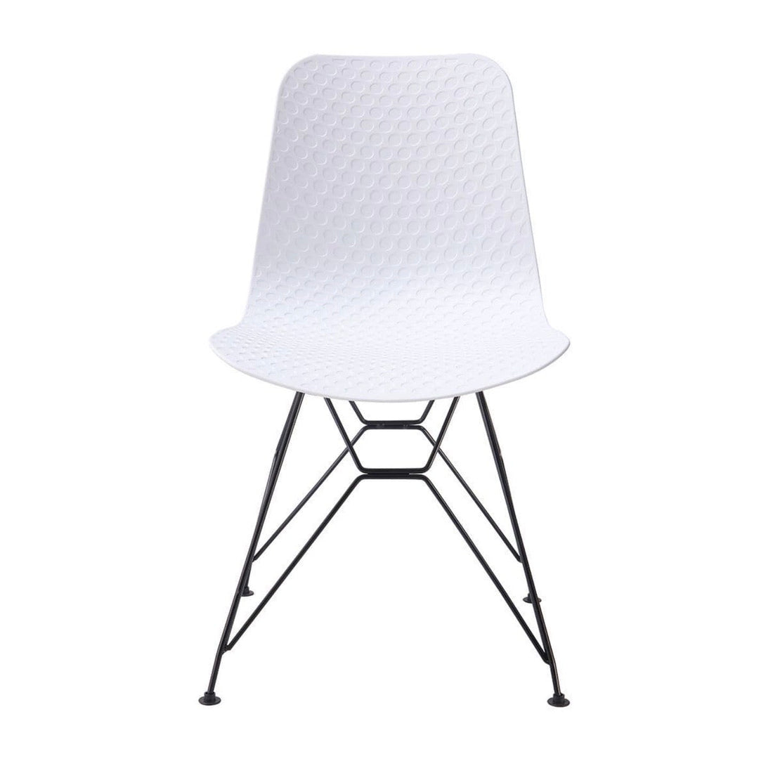 Set of 4 White Celle Plastic Chairs - The Outlet Home