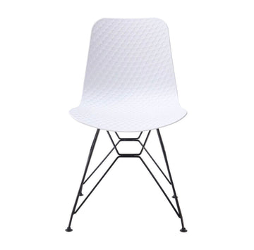Set of 4 White Celle Plastic Chairs - The Outlet Home