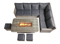 Siena Grande Corner Sofa with Fire Pit Dining Table - Free Weather Cover Included - The Outlet Home