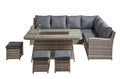 Siena Grande Corner Sofa with Fire Pit Dining Table - Free Weather Cover Included - The Outlet Home