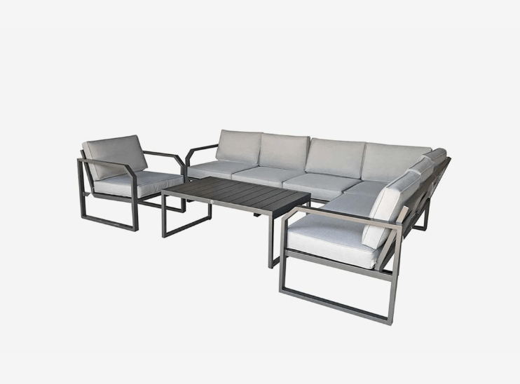 Sofia Aluminium Corner Sofa Grey in grey - The Outlet Home