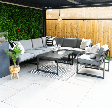 Sofia Aluminium Corner Sofa Grey in grey - The Outlet Home