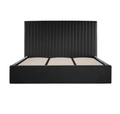 Sofia Luxury Bed with XL Headboard Black - The Outlet Home