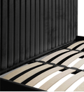 Sofia Luxury Bed with XL Headboard Black - The Outlet Home