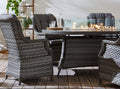 St Tropez 6 Seat Oval Fire Pit Dining Set - The Outlet Home