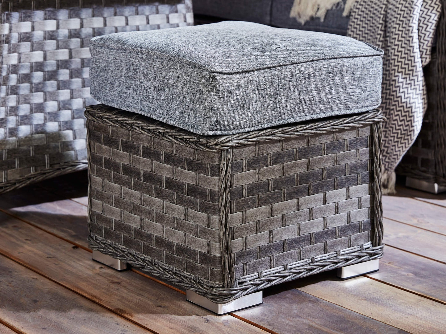 St Tropez Grande Rattan Corner Sofa Set with Fire Pit Table - The Outlet Home