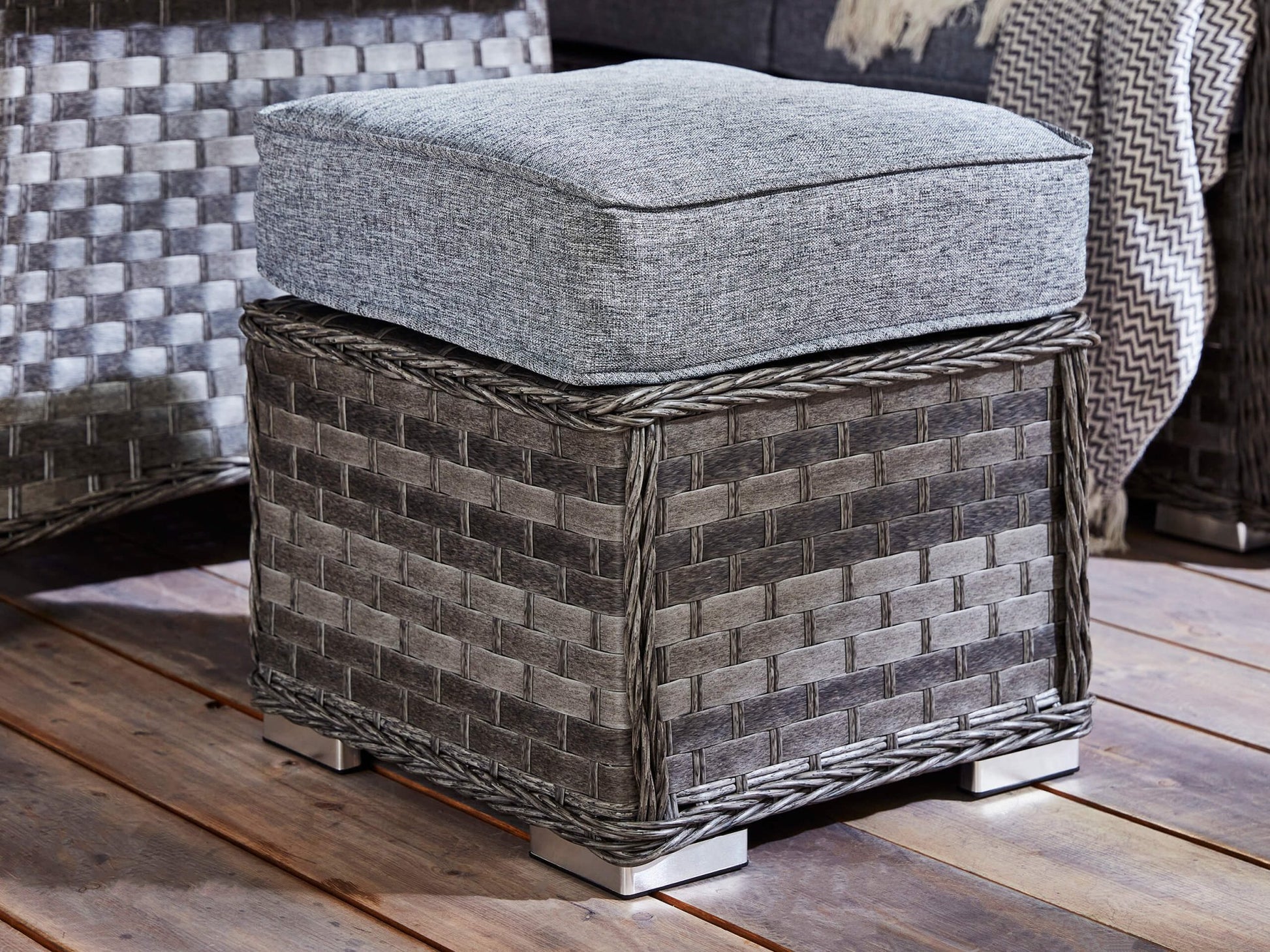 St Tropez Grande Rattan Corner Sofa Set with Fire Pit Table - The Outlet Home