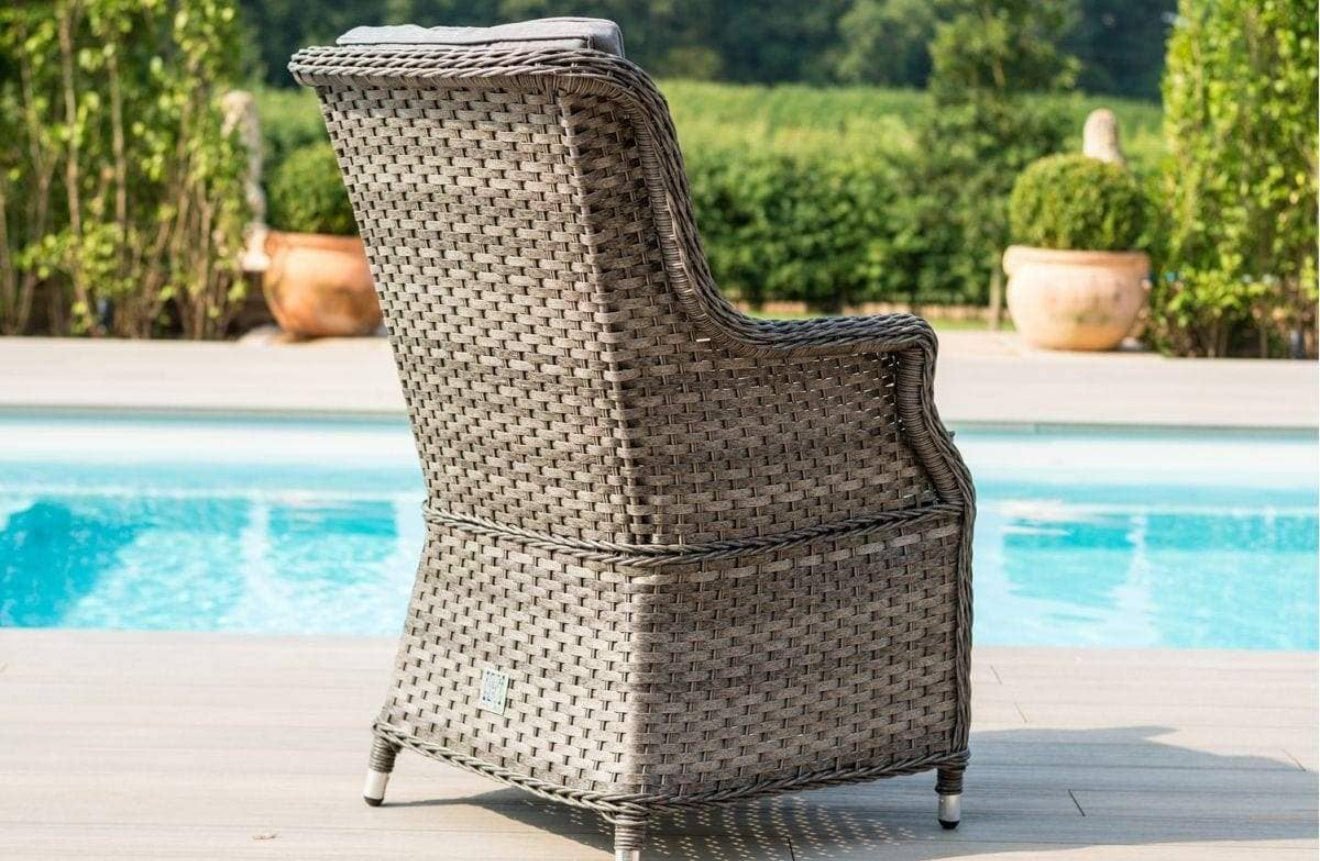 St Tropez High Back 8 Seat Grey Rattan Outdoor Dining Set - The Outlet Home