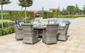 St Tropez High Back 8 Seat Grey Rattan Outdoor Dining Set - The Outlet Home
