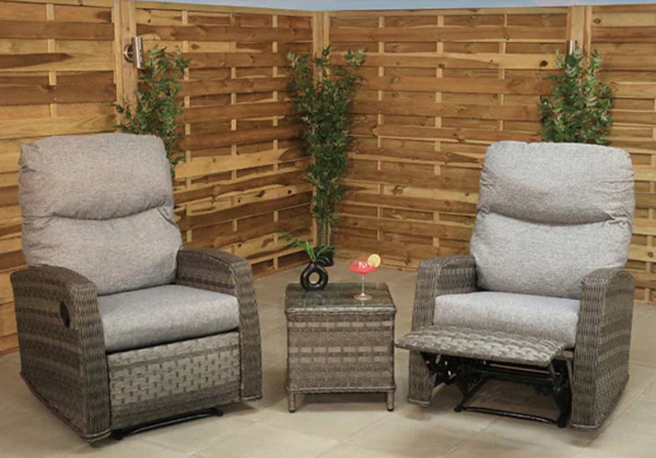 St Tropez Relaxer Recliner Bistro Set - The Outlet Home